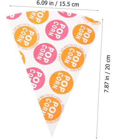 Beavorty 150 Pcs Popcorn Bag Clear Gift Bags Popcorn Cone Bags Goodie Bag Treats for Kids Cone Shaped Treat Bags Wedding Cone Bags Party Child Paper Disposable Biscuit Bag - Buy Online on GoSupps.com