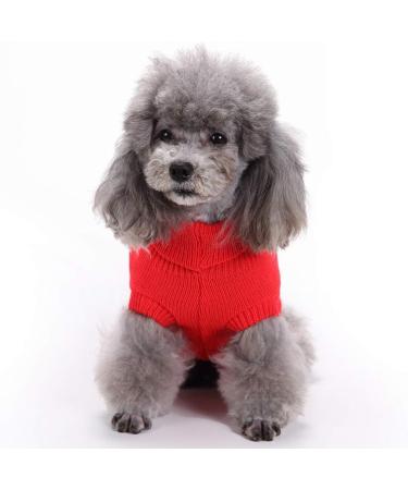 Warm Small Dog Sweater & Cat Sweatshirt | Cozy Pet Clothing for Small Dogs & Kittens - Red L - Buy Online on GoSupps.com