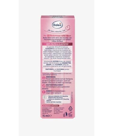 Balea VITAL Anti-Fatigue Eye-Cream 5in1 - Reduces Lines, Wrinkles, Puffiness & Shadows (15ml) - For Mature Skin 40-60+ - Cruelty-Free - Buy Online on GoSupps.com