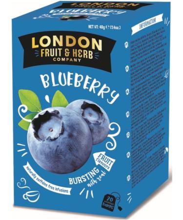  LONDON FRUIT & HERB COMPANY London Fruit | Naturally Caffeine-Free Antioxidant Blueberry Infusion | Evening Digestive Herbal Tea - 20 Filters (40g) - Buy Online on GoSupps.com