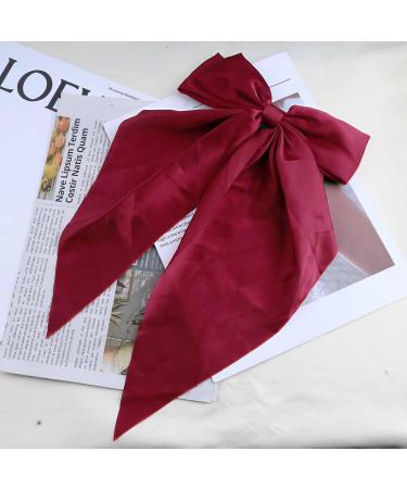 Xmsrn Vintage Large Silk Bow Hair Clips Barrette Ribbon Red Bow Hair Barrette French Silk Bow Head Clip Barrette Hair Red Hair Accessories for Women and Girls (Red) - Buy Online on GoSupps.com