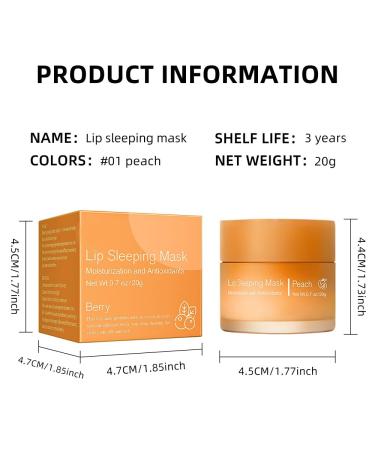 Lip Sleeping Mask Moisturization and Antioxidants Nourish Hydrate Flaky Dry Lips (01#Yellow peach) A01#Yellow peach 1Pcs - Buy Online on GoSupps.com