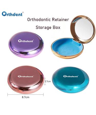 Orthodontic Retainer Case with Magnetic Closure + Aligner Remover Hook & Brush | Gold | 1 Pcs - Buy Online on GoSupps.com