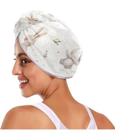 Lovely Baby Rabbit Hair Towel 2 Pack | Super Absorbent Quick Dry Hair Turbans for Women & Girls - Buy Online on GoSupps.com