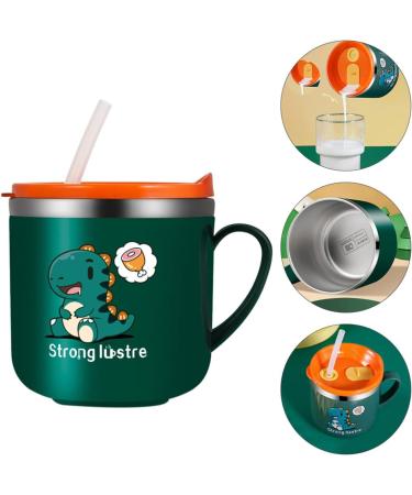 Kids Stainless Steel Milk Bottle with Scale, Anti-Scald Handle and Silicone Straw - Toddler's Eco-Friendly Drinking Cup - Buy Online on GoSupps.com