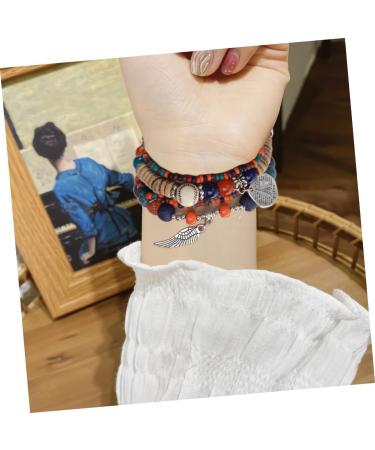SAFIGLE 1pc Elastic Bead Bracelet Bohemia Bracelet Jewelry Bracelets Charm Bracelets Statement Bracelets for Women Stretch Bracelets for Women Miss Beads Fashion Resin 18X2.8cm Colorful - Buy Online on GoSupps.com