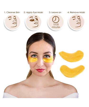 SIESTA Gold HydroGel Eye Face Masks - 15 Pack | Reduce Puffiness & Dark Circles | Collagen & Hyaluronic Moisturizing Masks - Buy Online on GoSupps.com