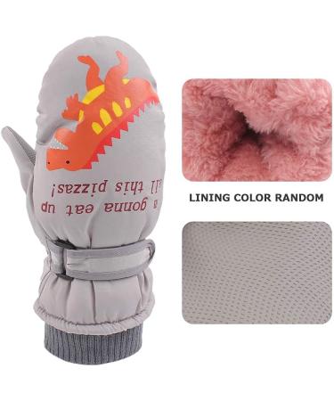 XIAOHAWANG Kids Ski Gloves - Waterproof Dinosaur Mittens for Boys and Girls (2-4 Years) - Grey - Buy Online on GoSupps.com
