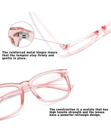Buy Unisex Blue Light Filter Glasses - Nerd Style Non-Prescription Clear Lens in Black Clear and Pink - Buy Online on GoSupps.com