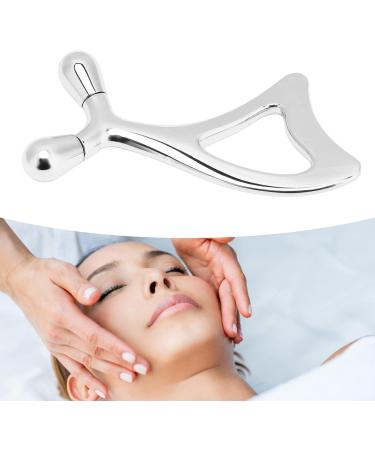 Portable Silver Face Massage Device - Gua Sha Spoon Tail Comfortable Manual Metal Massager for Relaxation & Skincare - Buy Online on GoSupps.com