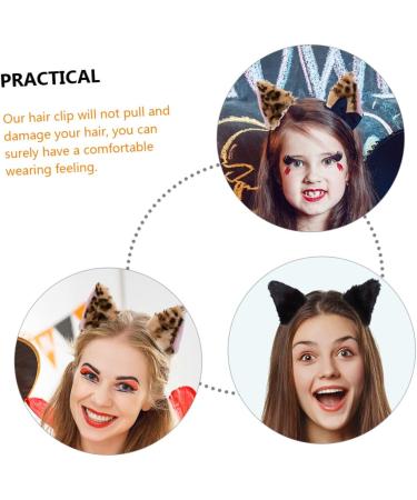 minkissy 2 Pairs Fox Ear Hair Clip Women Hair Clip Hair Ornaments for Women Animals Hairpin Womens Hair Accessories Women Furry Headpiece Girls Hairpin Halloween Flannel Child Cat Ear Hat - Buy Online on GoSupps.com