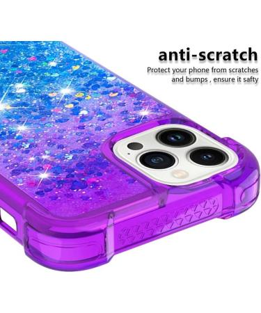 Buy Tivenfezk Nadoli Glitter Drive Sand Shell for iPhone 15 Pro Max - Shockproof Gradient Waterfall Case Liquid Transparent Bumper Cover in Violet Blue - Buy Online on GoSupps.com