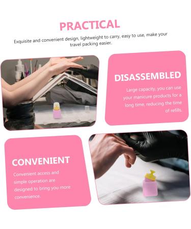 Healeved 1pc Squeeze Bottle Nail Pump Storage Bottle Refillable Nail Polish Bottle Nail Polish Press Bottle Manicure Bottle Nail Alcohol Shampoo Liquid Plastic Abs Water Pink 10x5.3cm Pink - Buy Online on GoSupps.com