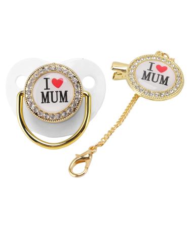 Soft Silicone BPA-Free Baby Pacifier with Chain Clip | Night Sneaker for 6-18 Months | Essentials for Premature Babies | White Strass Bling - Buy Online on GoSupps.com