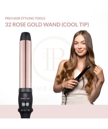 Bombay Hair 32mm Digital Curling Wand - Professional Titanium Curling Wand for Long Lasting Curls - Rose Gold Ceramic Curler for Salon Quality Hair Styling - Buy Online on GoSupps.com
