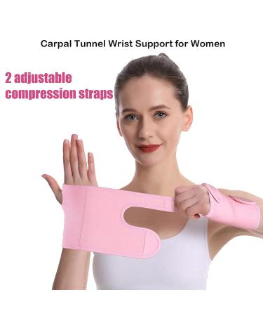 Wrist Support Brace for Carpal Tunnel Relief | Adjustable Left Hand Splint for Joint Pain, Arthritis, Tendonitis | Stabilizer for Fractures, Sprains | Pink Hand Support Brace - Buy Online on GoSupps.com