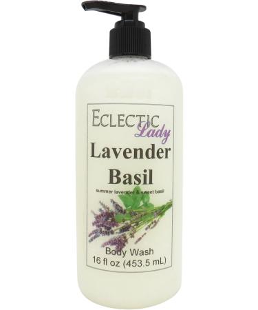 Eclectic Lady Liquid Pearl Body Wash - Lavender Basil Scent 3-in-1 Use For Bubble Bath Hand Soap & Body Wash Phthalate-Free Lavender Basil Fragrance Handcrafted in USA (16 oz) 16 Fl Oz (Pack of 1)