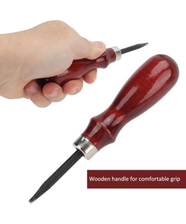 Cuque Beveled Edge Ergonomic Leather Knife - Premium Steel with Wooden Handle for High Sharpness in Leather Processing - Buy Online on GoSupps.com