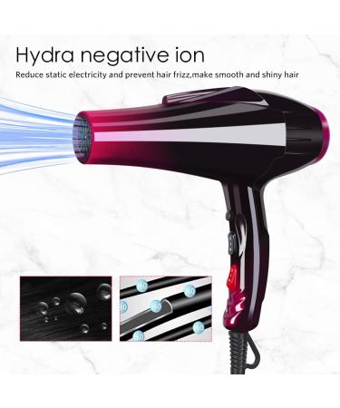 Mannice 3500W Professional Salon Hair Dryer - Ionic Blow Dryer with AC Motor 3 Heat Settings Cool Shot Tourmaline Ceramic Concentrator & Diffuser - 110V Purple - Buy Online on GoSupps.com