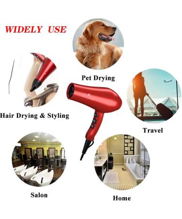 Lightweight Hair Dryer with Far Infrared Ionic Technology | 1875W Ceramic Blow Dryer | Classic Red - Perfect for International Shipping - Buy Online on GoSupps.com