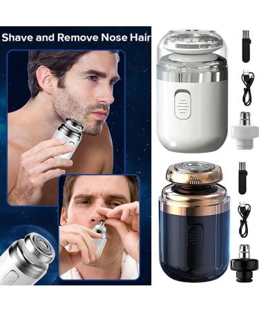 2-in-1 Portable Mini Capsule Shaver Washable Electric Beard Razor with Automatic Type-C Charging Multifunctional Travel-Friendly Design for Men (White) - Buy Online on GoSupps.com