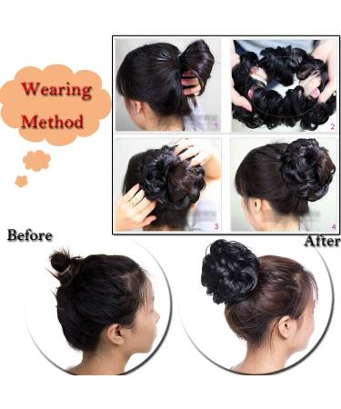 Thick Hair Donut Scrunchie Hair Bun Updo Hairpiece Scrunchy Wavy Curly Messy Hair Ribbon Hair Chignons Ponytail Extension Dark Black Thick Dark Black - Buy Online on GoSupps.com
