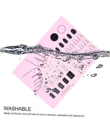 Nail Mat for Nail Tech Manicure Protector Mat for Nail Practice - Nail Manicure Tools Stamping Mat Nail Sticker Guide for Nail Sticker Printing Pink - Buy Online on GoSupps.com