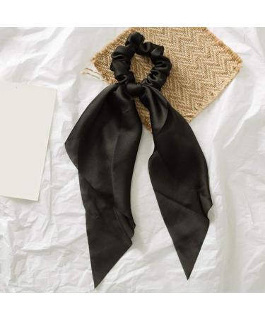 ROWAG Black Silk Scarf Scrunchies for Women - Hair Ribbon Ponytail Holder and Hair Ties - Buy Online on GoSupps.com