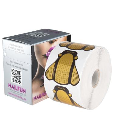 Nailfun nail stencils 500 pieces self-adhesive nail art gel modelling stencils Butterfly Gold extra wide + box