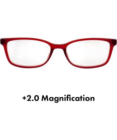 Shop Birdz Eyewear Red Frame Readers - BPA Free Non-Carcinogenic 2.0 Magnification - Buy Online on GoSupps.com