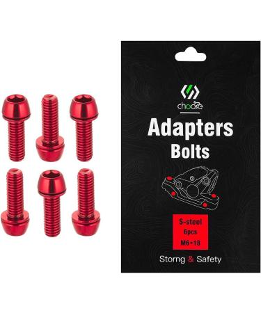 CNC MTB Caliper Bolts M6x18mm - Set of 6 (Red/Orange/Green/Blue/Rainbow) | Steel Alloy Brake Caliper Bolts - Buy Online on GoSupps.com