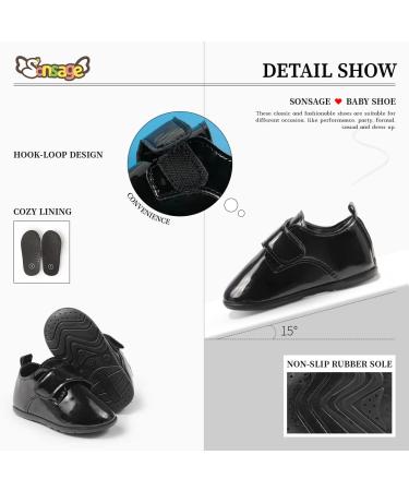 Sonstage Infant Baby PU Leather Wedding Loafers Brogue Oxford Dress Shoes - 12-18 Months Black - Buy Online on GoSupps.com