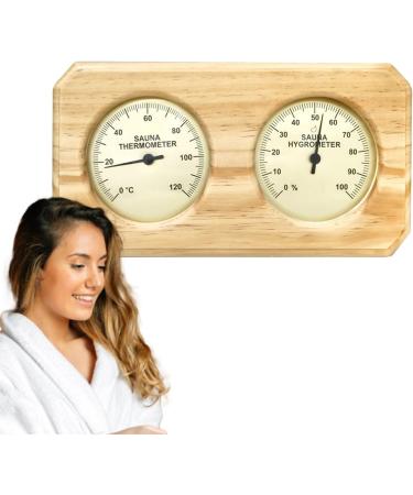 Fukamou Wooden Sauna Thermometer & Hygrometer | Accurate Temperature & Humidity Meter | Essential Sauna Accessories - Buy Online on GoSupps.com