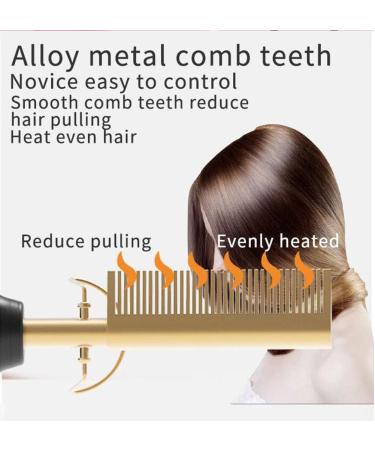 Hot Comb Hair Straightener - AC110V Flat Irons & Heating Brush for Women & Men | White & Gold Beard Curler Comb - Buy Online on GoSupps.com