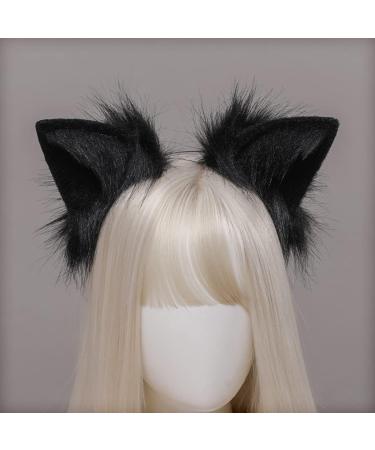 amangul Handmade ry Animal Ears Headbands Hair Hoop for Halloween Fancy Dress Cosplay Headpiece Party Supplies(Black) - Buy Online on GoSupps.com