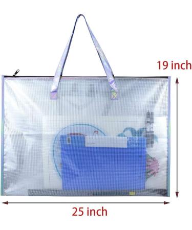 BUSOHA Art Portfolio Bag with Handle and Zipper - 2 PACK Large Clear Waterproof Poster Storage Bag for Artworks Drawing Pads Supplies Charts and Teaching Material Multipurpose -19 x 25 Inch - Buy Online on GoSupps.com