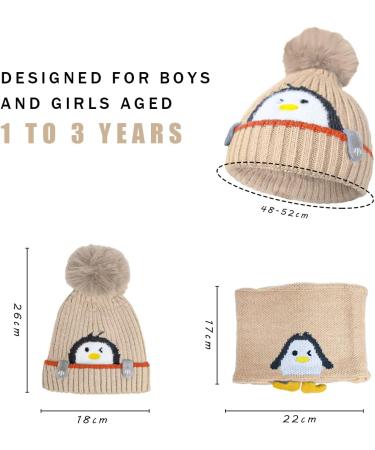 Rayson Baby Winter Warm Hat and Scarf Set with Fleece Lining for Kids - Coffee - Buy Online on GoSupps.com