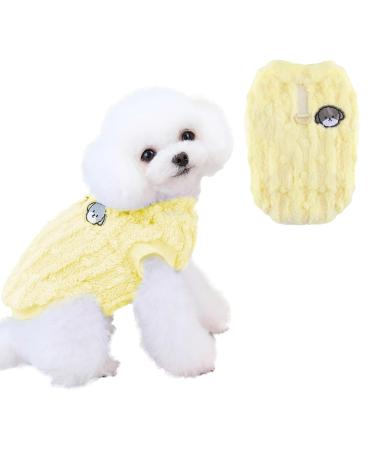 Dog sweater actoys dog sweater small dogs dog sweater medium -sized dogs winter warm dog sweater cat sweater dog clothing for small medium -sized dogs and cats yellow s