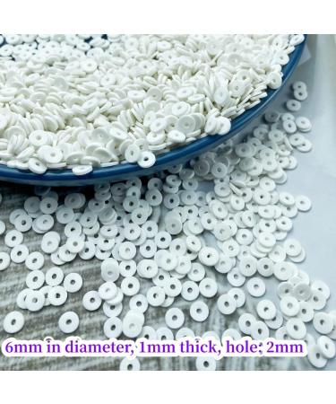 2000pcs White 6mm Heishi Vinyl Polymer Clay Beads for DIY Bracelet, Necklace, Earring Crafts - Buy Online on GoSupps.com