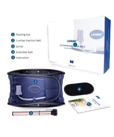 LEAMAI Decompression Back Belt | Back Brace for Lower Lumbar Support | Men & Women | Blue (Y01-S 25-36) - Buy Online on GoSupps.com
