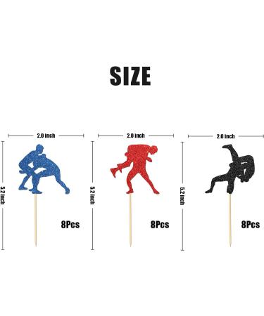 Maicaiffe Wrestling Cupcake Toppers Boy Man Wrestler Birthday Cupcake Toppers Adults Birthday Wrestling Happy Birthday Party Dessert Decors Sport Party Decorations 24Pcs Glitter - Buy Online on GoSupps.com