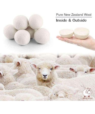 Organic Wool Dryer Balls XL 6-Pack | Natural Reusable Fabric Softener | Eco-Friendly Baby Safe Anti-Static | Chemical Free Energy Saving Laundry Solution - Buy Online on GoSupps.com