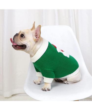 Christmas Dog Sweater for Small Dogs - Soft Thickened Snowman Design | Puppy T-Shirts | Size M Green - Buy Online on GoSupps.com