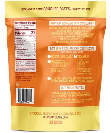 Organic Date Sugar 1 lb - Vegan, Paleo, Gluten-free & Kosher - 100% Ground Dates - Sugar Substitute for Baking - Contains Fiber - 1 Bag (16 Ounce) - Buy Online on GoSupps.com