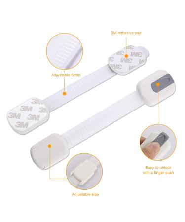 Vmaisi Baby Proofing Cabinet Locks - Adjustable Multi Use Straps for Drawers, Fridge, Dishwasher - Childproofing Latches - No Drilling - Grey - Buy Online on GoSupps.com