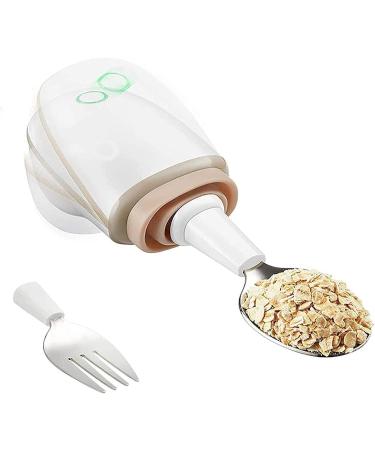 Smart Portable Spoon for Parkinson 360 Assisted Feeding Spoon with Replaceable Fork with Self Stabilizing for Disabled and Parkinson's or Tremor Sufferers