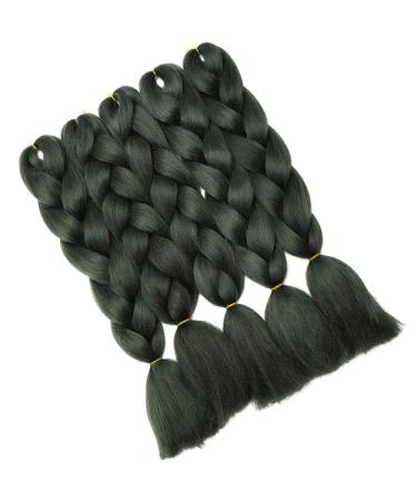 SEGO 5 Packs Braid Extensions 24 Inch Crochet Afro Synthetic Hair - Dark Green Braiding Hair for Stunning Styles - Buy Online on GoSupps.com