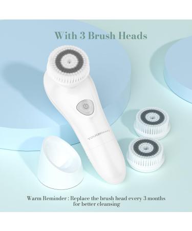 Touch Beauty Facial Brush for Men - Advanced Skin Scrubber with 6-Degree Oscillating Vibration Technology TB-1487 (White) - Premium Skincare Device - Buy Online on GoSupps.com