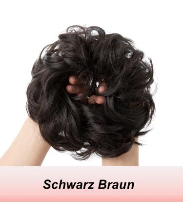 JJStar Large Dutt Hair Part with Rubber Band - Black Brown Curled Hair Tie for Women & Girls Messy Bun & Ponytail Hair Extensions - Buy Online on GoSupps.com
