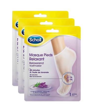 Scholl 3 pieces foot masks relaxing and moisturising lavender oil Relaxing lavender oil Lot de 3